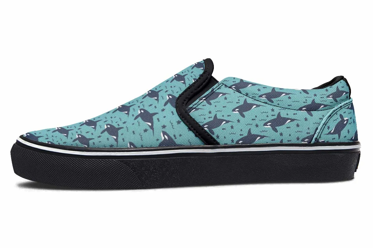 Orca Pattern Slip-On Shoes