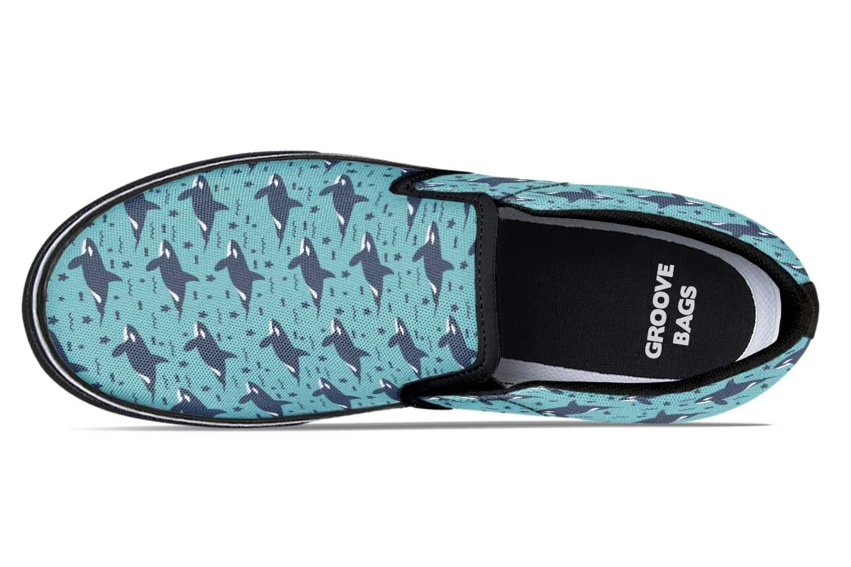 Orca Pattern Slip-On Shoes