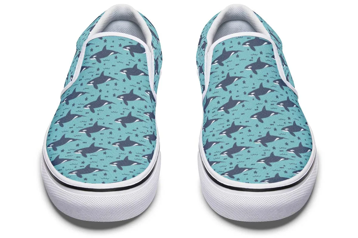Orca Pattern Slip-On Shoes