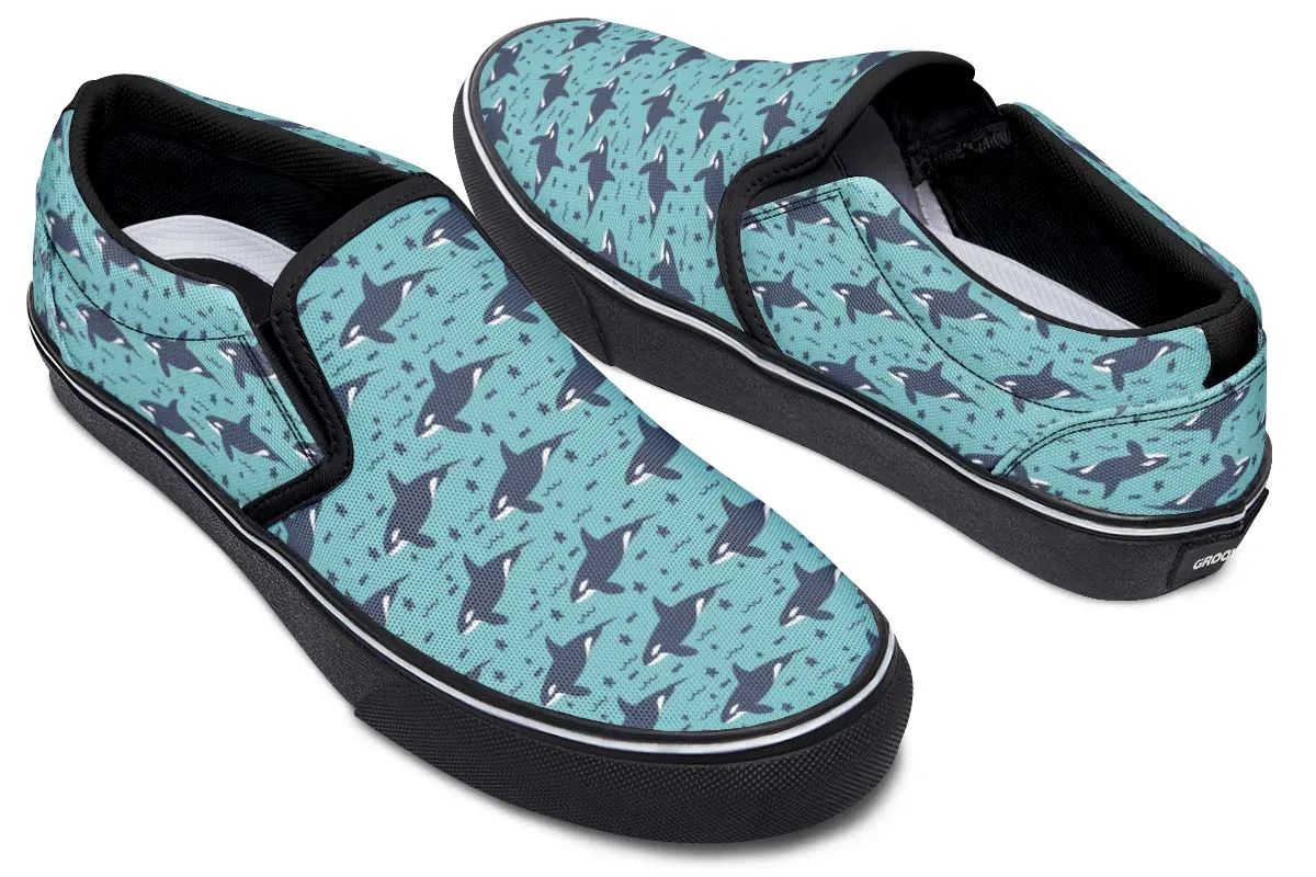 Orca Pattern Slip-On Shoes