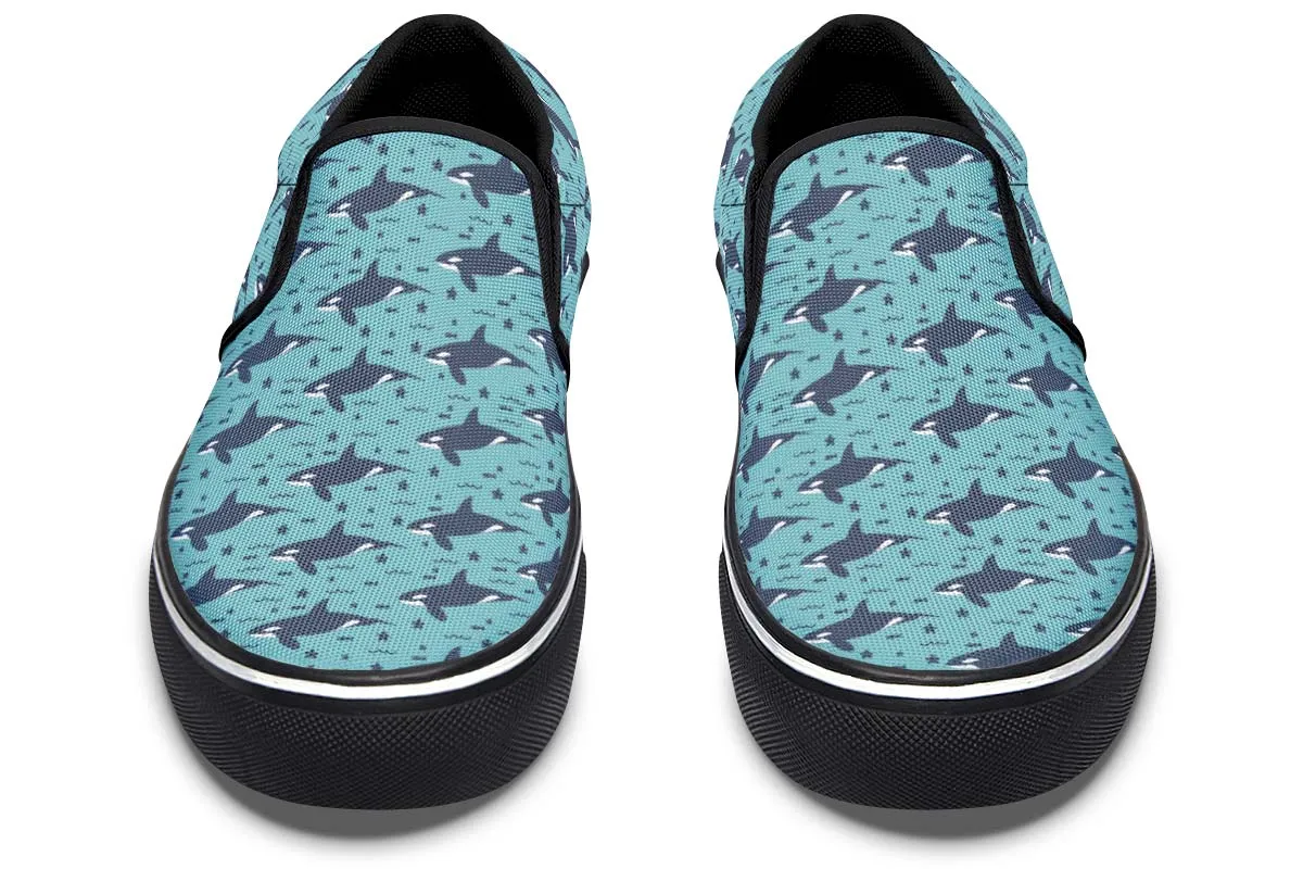 Orca Pattern Slip-On Shoes
