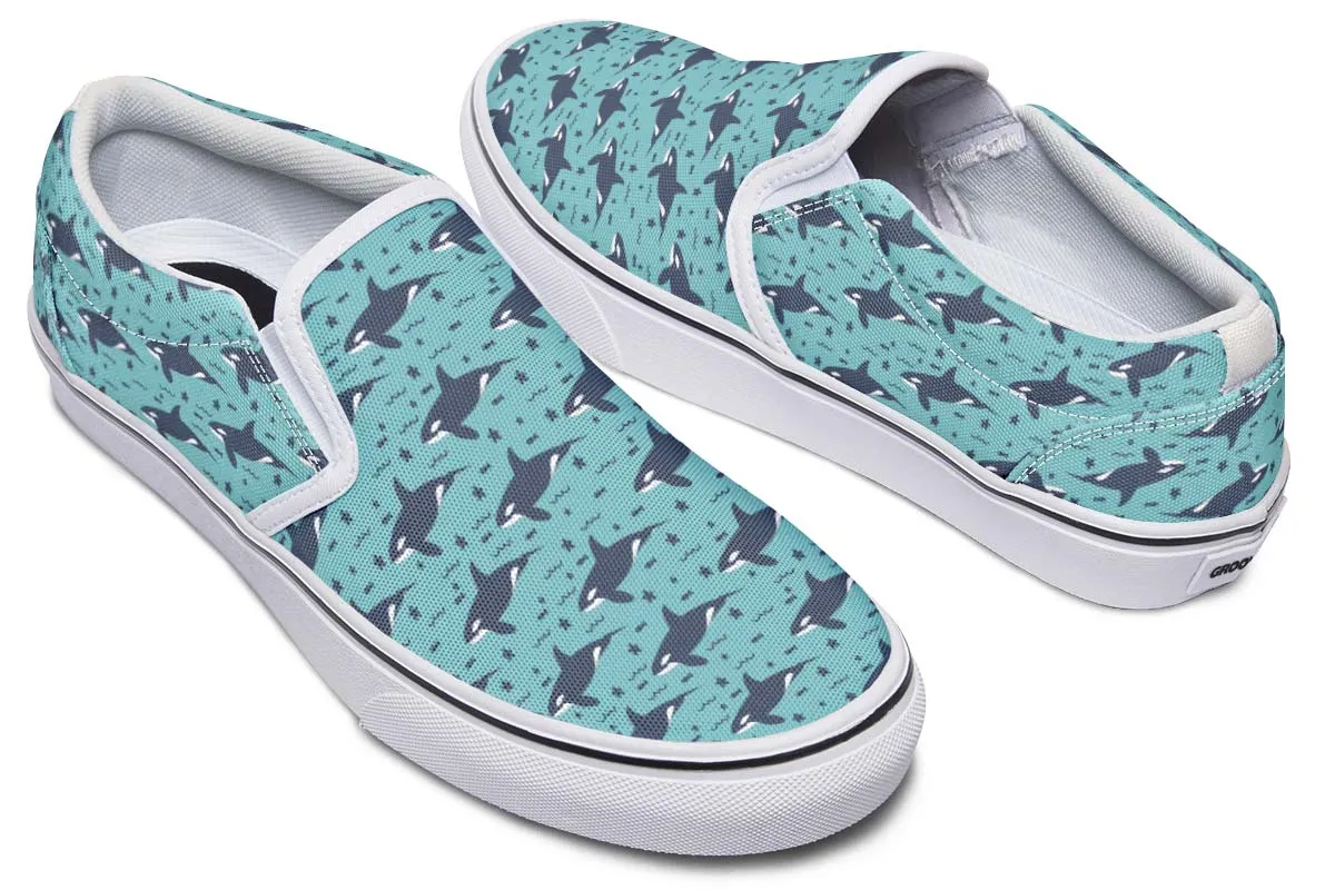 Orca Pattern Slip-On Shoes