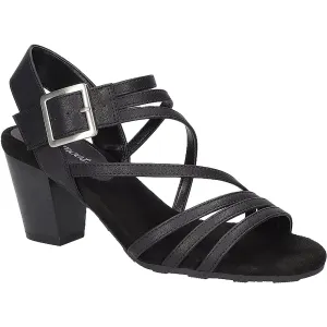 Orien Womens Strappy Faux Leather Block Heel