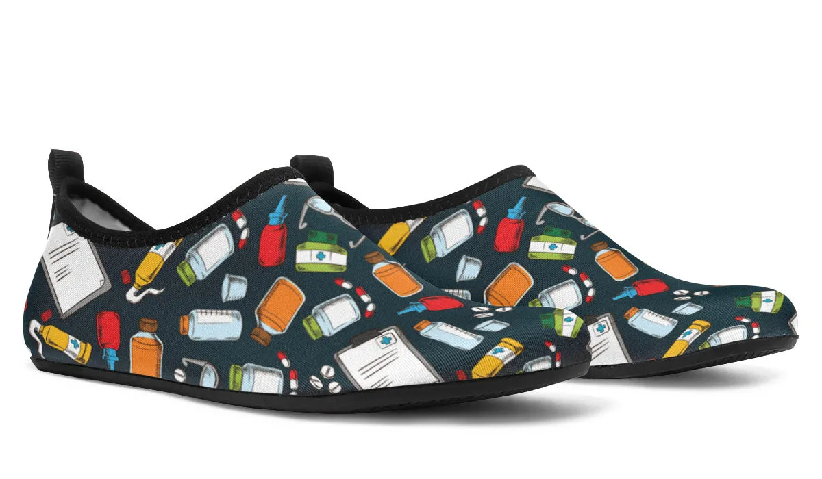 Pharmacist Pattern Aqua Barefoot Shoes