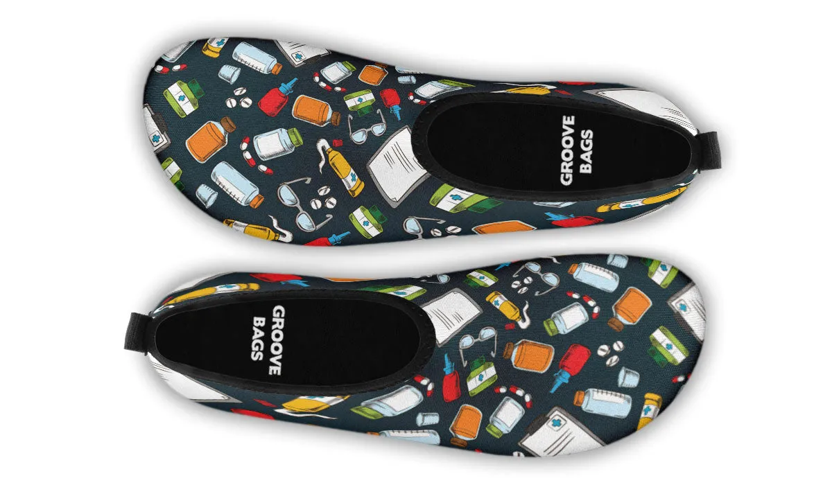 Pharmacist Pattern Aqua Barefoot Shoes