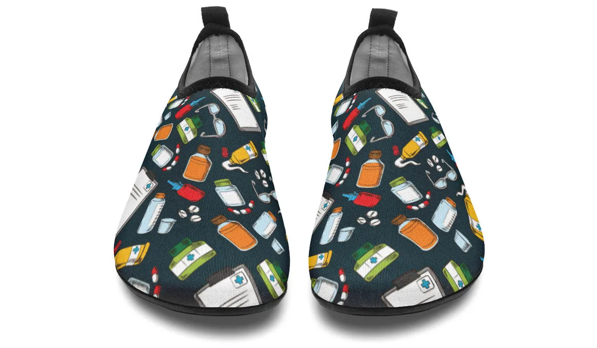 Pharmacist Pattern Aqua Barefoot Shoes