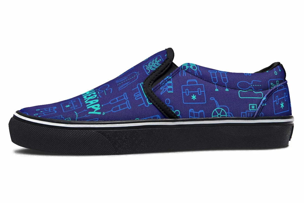 Physiotherapy Pattern Slip-On Shoes