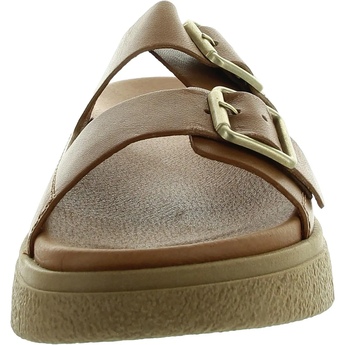 Piera Womens Buckle Leather Slide Sandals