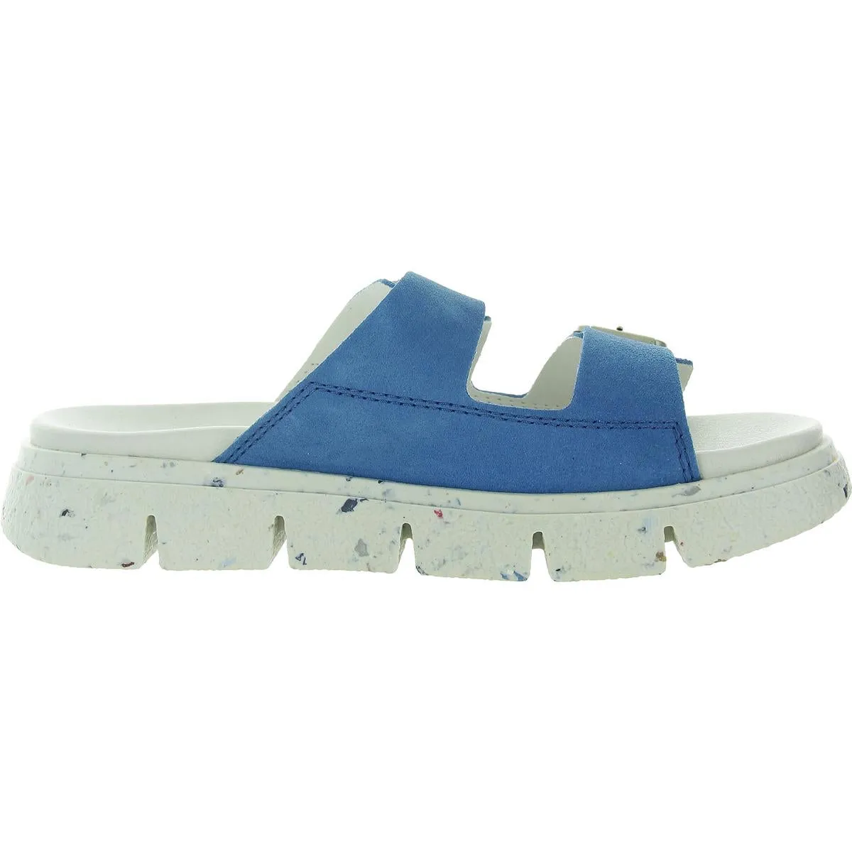 Piera Womens Buckle Leather Slide Sandals