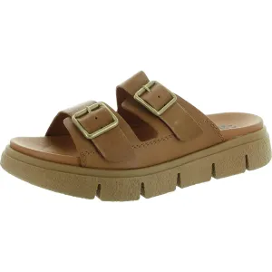 Piera Womens Buckle Leather Slide Sandals