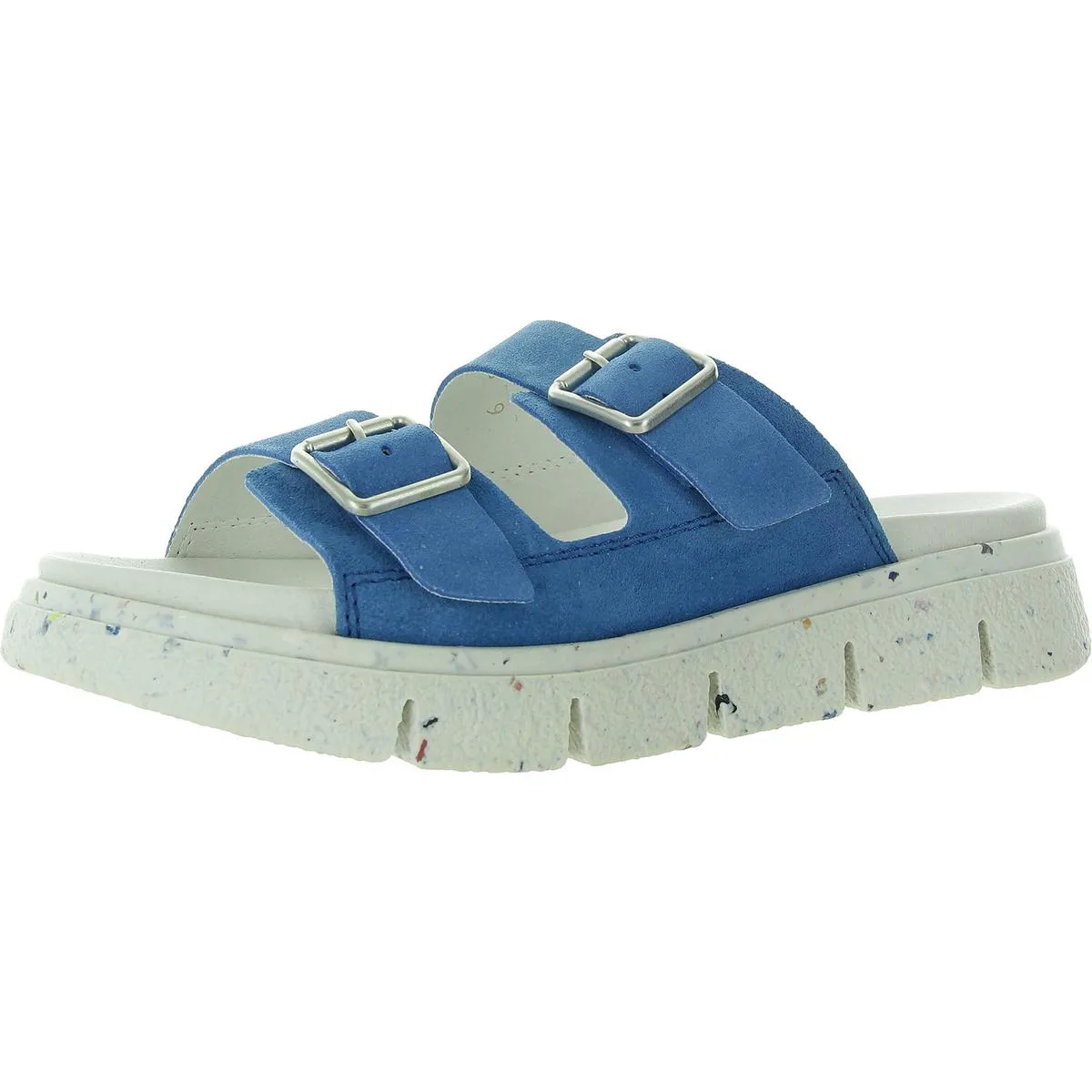 Piera Womens Buckle Leather Slide Sandals