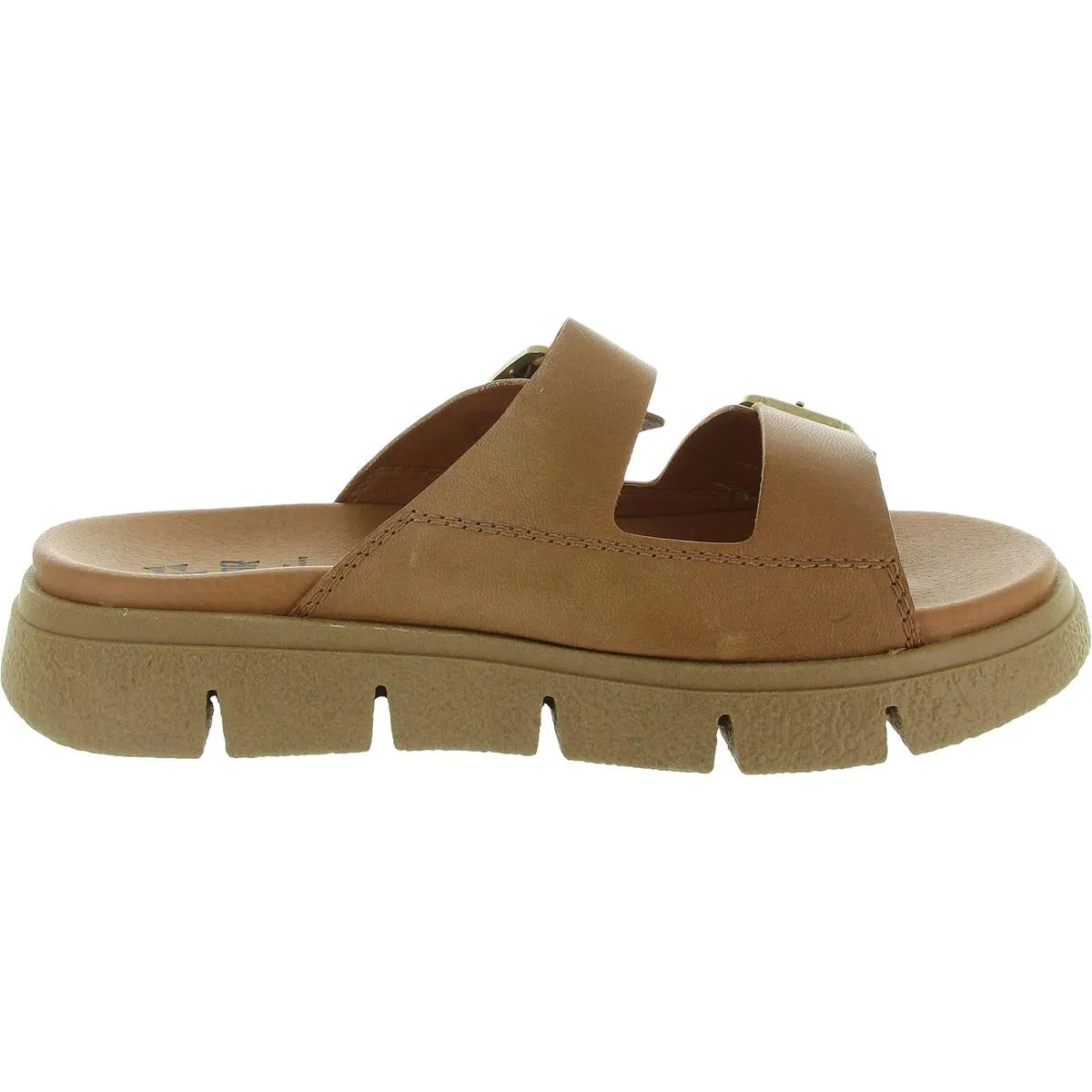 Piera Womens Buckle Leather Slide Sandals