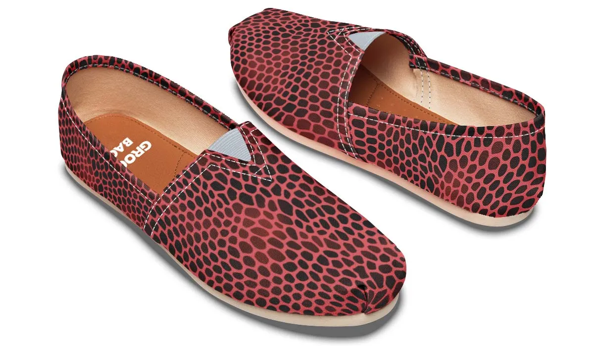 Pink Reptile Design Casual Shoes