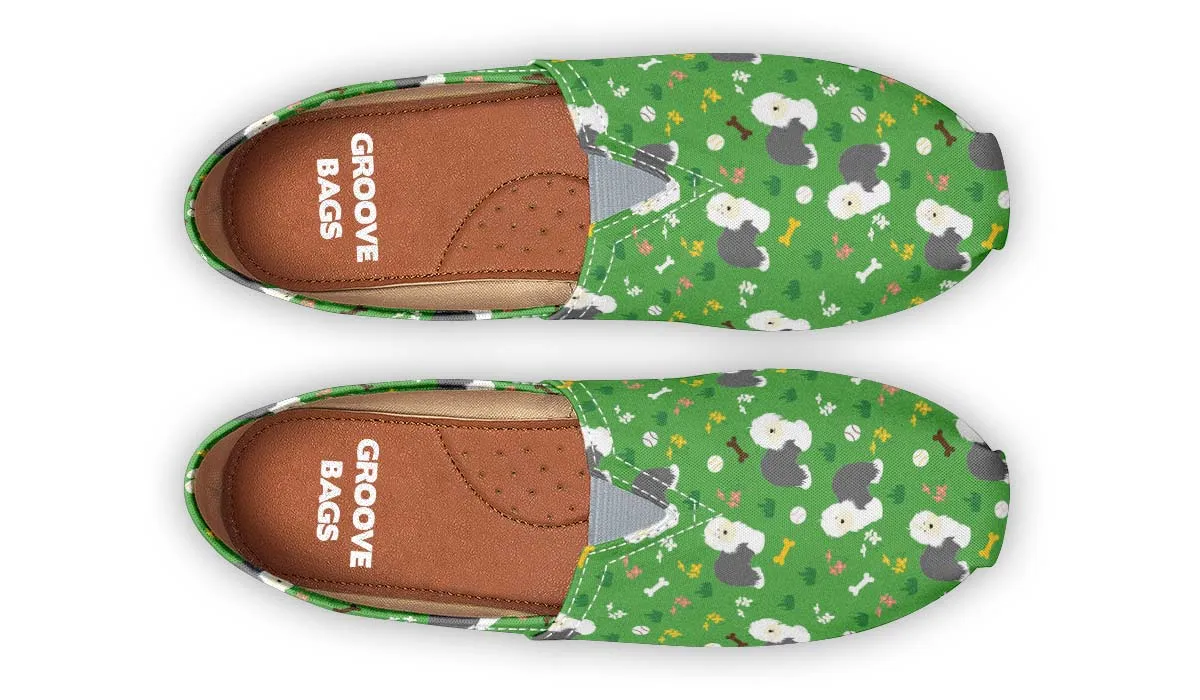 Playful Old English Sheepdog Casual Shoes