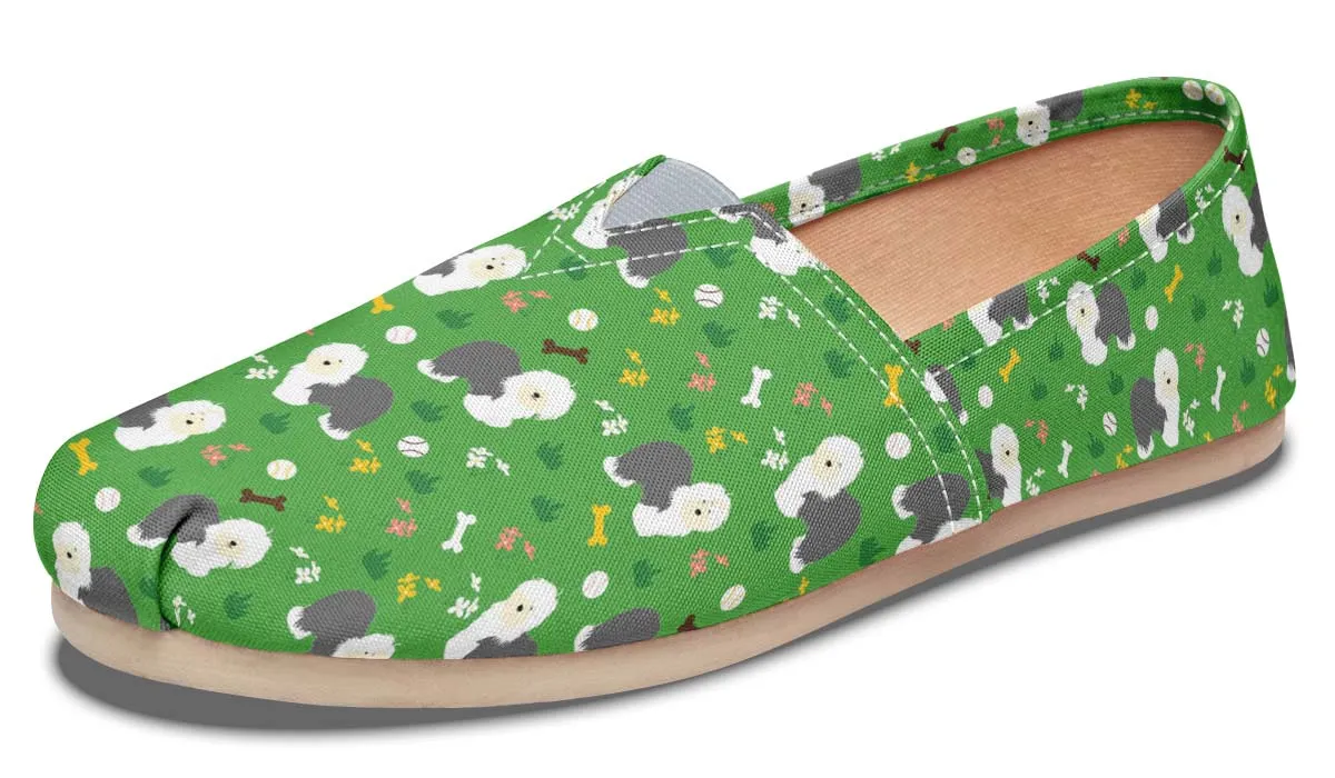 Playful Old English Sheepdog Casual Shoes