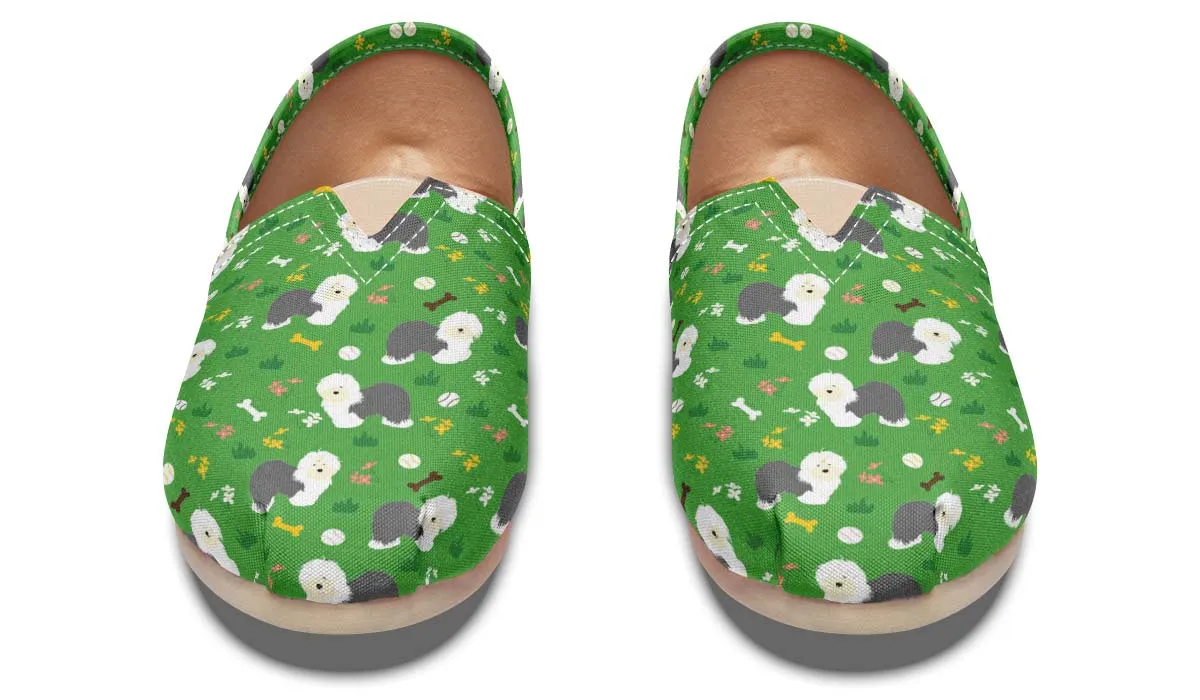 Playful Old English Sheepdog Casual Shoes