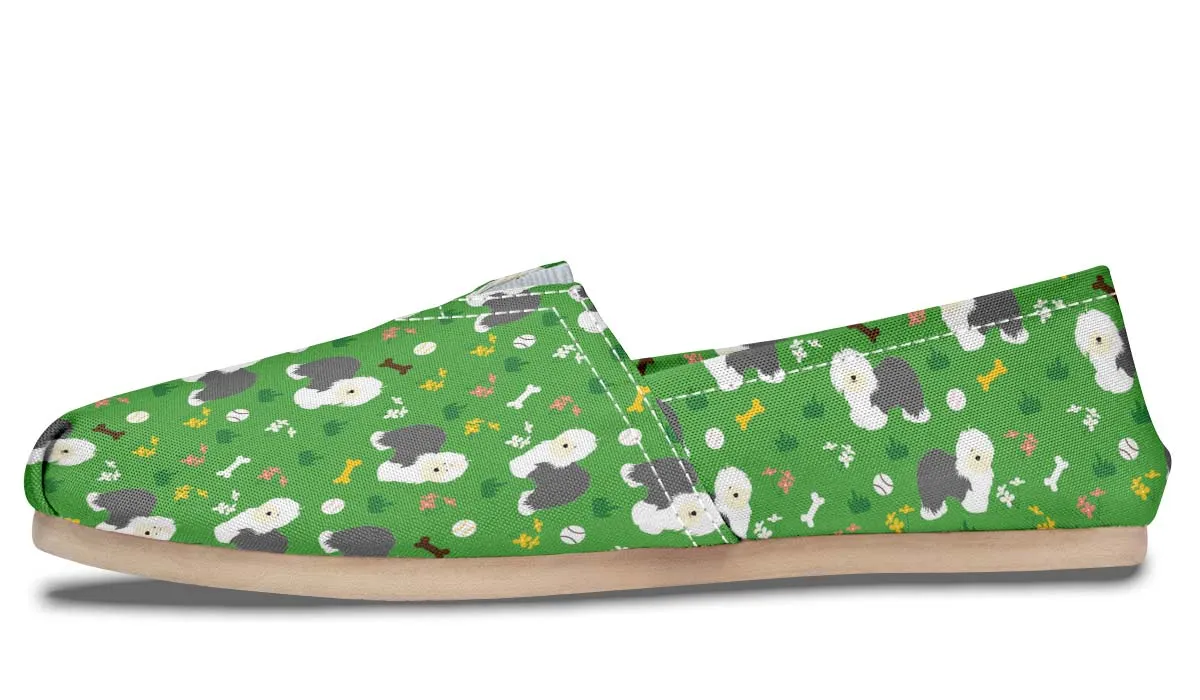 Playful Old English Sheepdog Casual Shoes