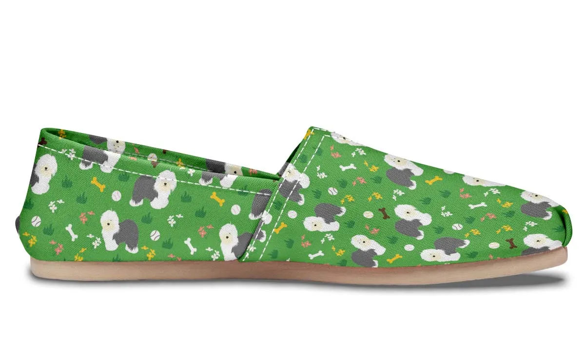 Playful Old English Sheepdog Casual Shoes