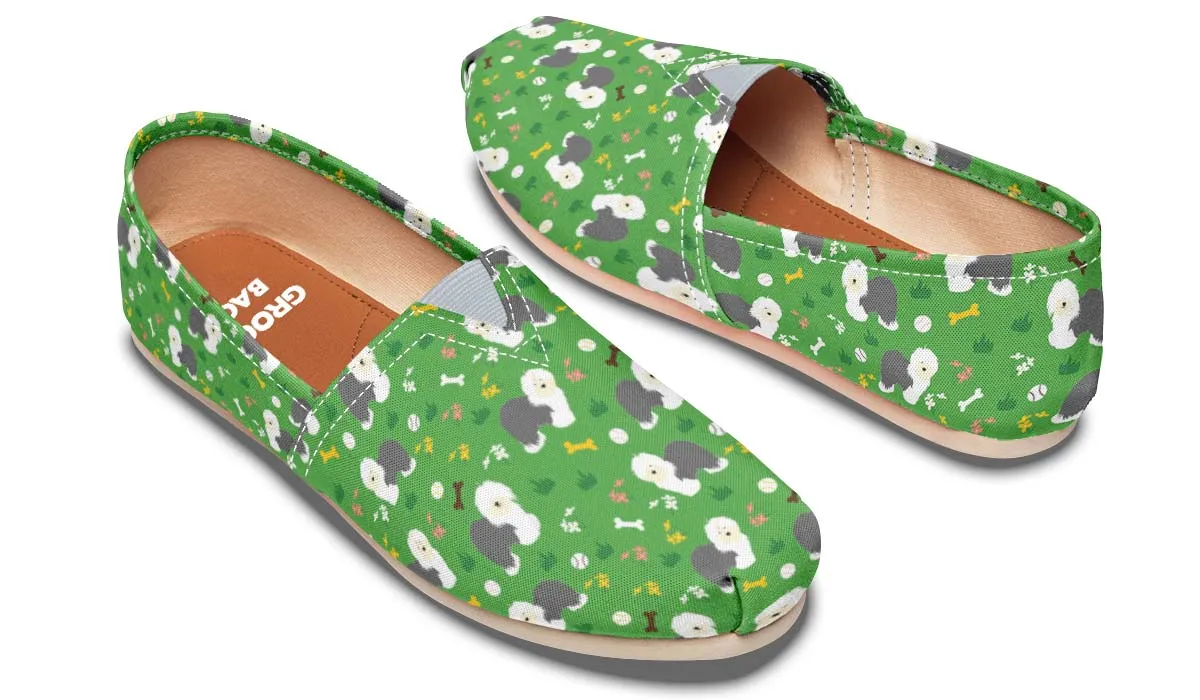 Playful Old English Sheepdog Casual Shoes