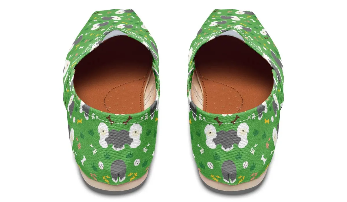 Playful Old English Sheepdog Casual Shoes