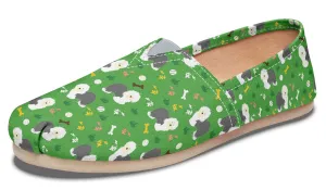 Playful Old English Sheepdog Casual Shoes
