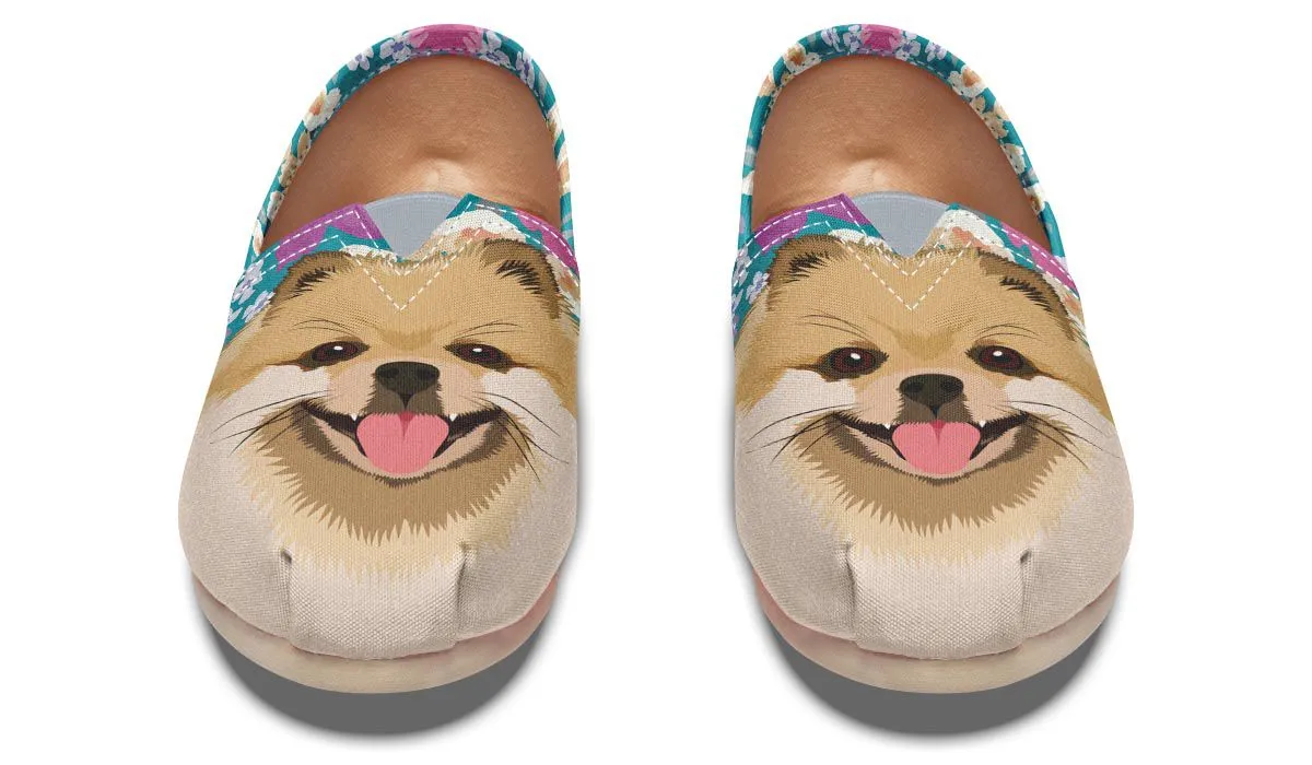 Pomeranian Dog Portrait Casual Shoes