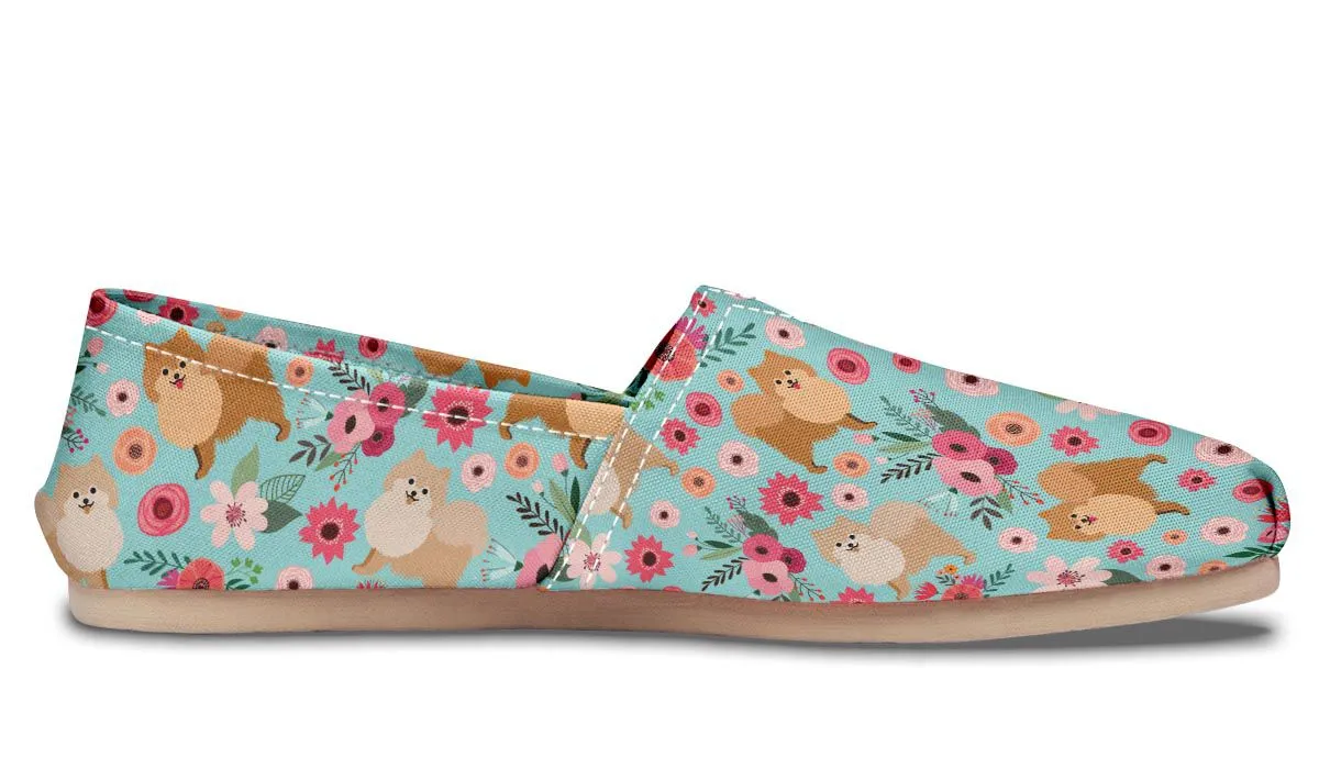 Pomeranian Flower Casual Shoes