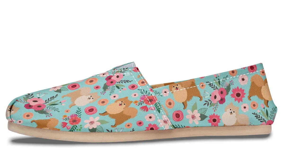 Pomeranian Flower Casual Shoes