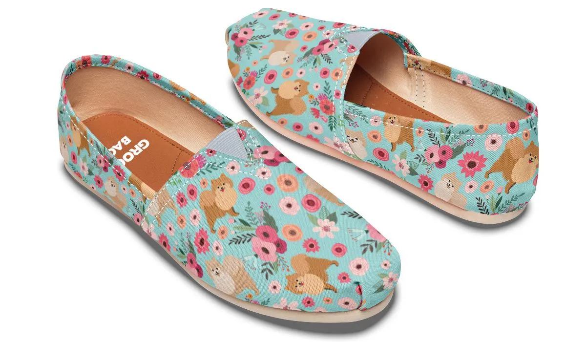 Pomeranian Flower Casual Shoes