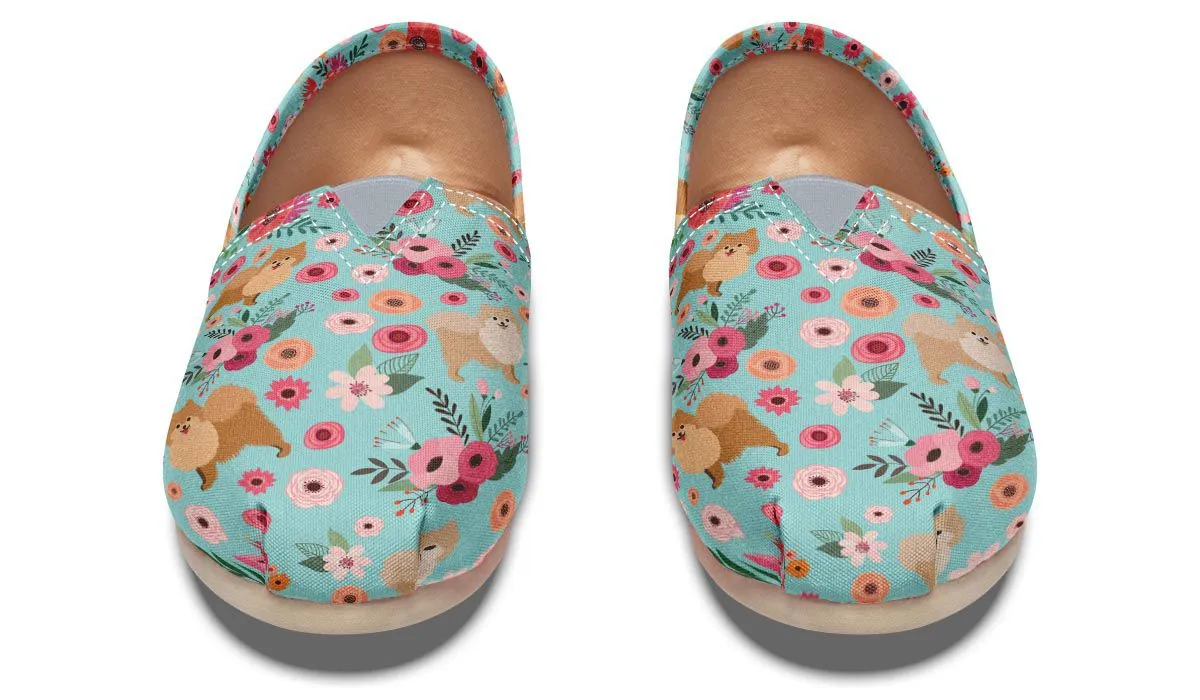 Pomeranian Flower Casual Shoes