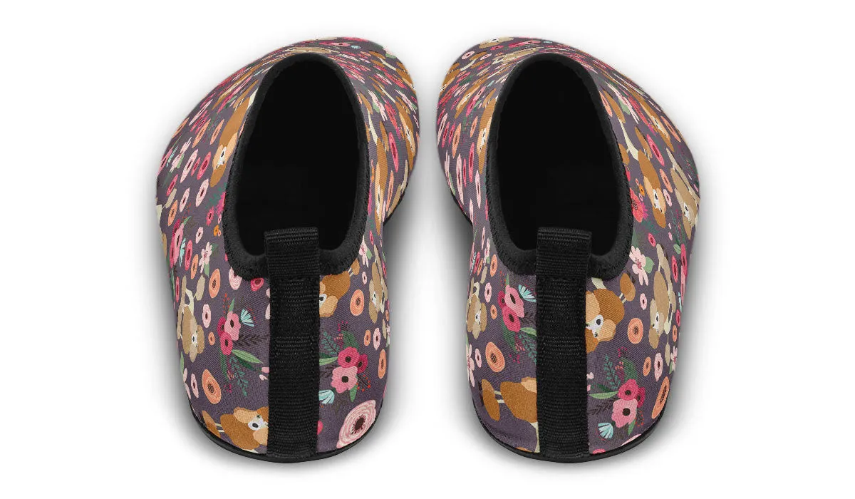 Poodle Flower Aqua Barefoot Shoes