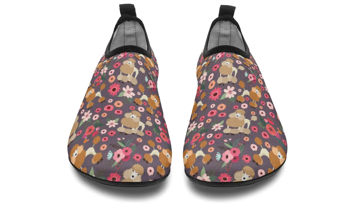 Poodle Flower Aqua Barefoot Shoes