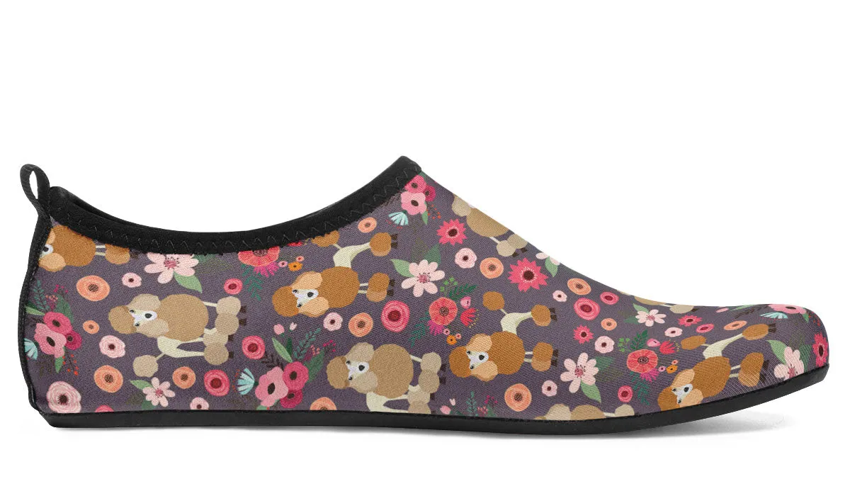 Poodle Flower Aqua Barefoot Shoes