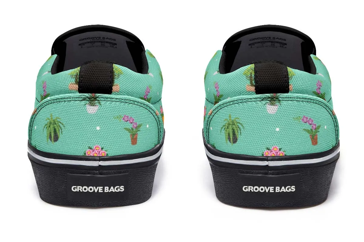 Potted Plant Pattern Slip-On Shoes