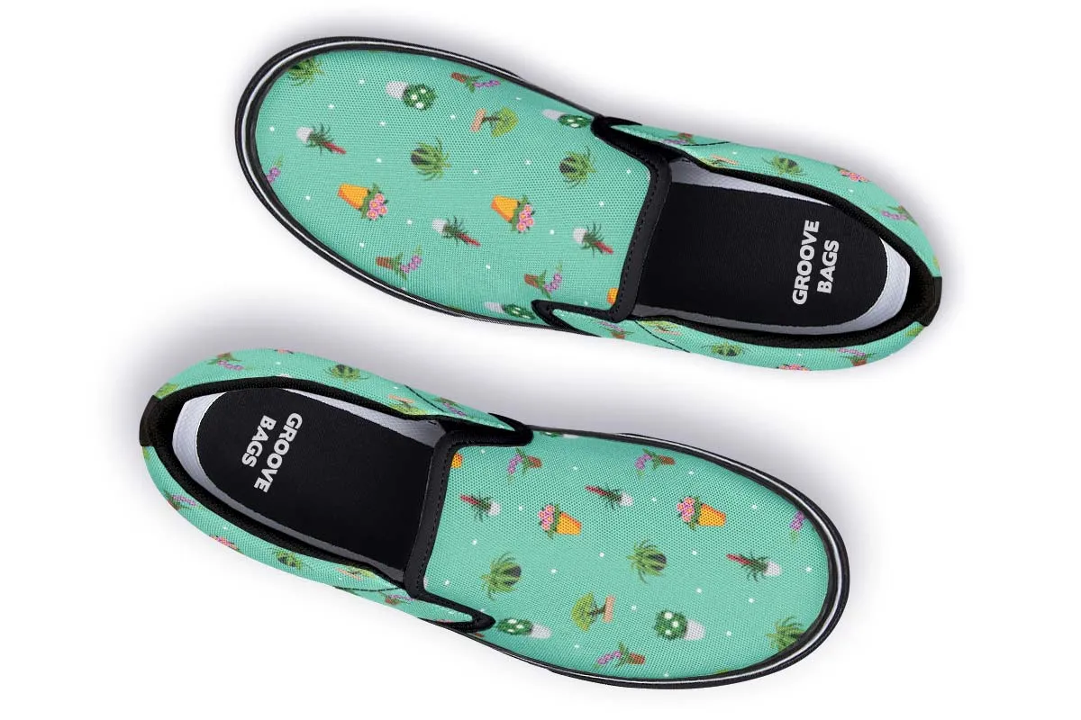 Potted Plant Pattern Slip-On Shoes