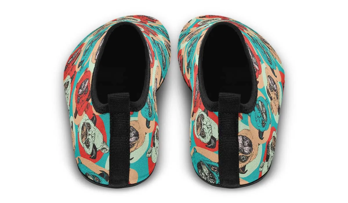 Pug Pop Art Aqua Barefoot Shoes
