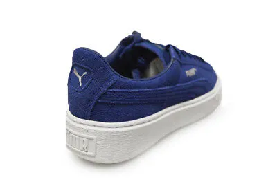 Puma Suede Platform 36222302 Blue White Trainers Unisex UK 5.5 / UK 6.5