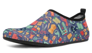 Quilting Pattern Aqua Barefoot Shoes