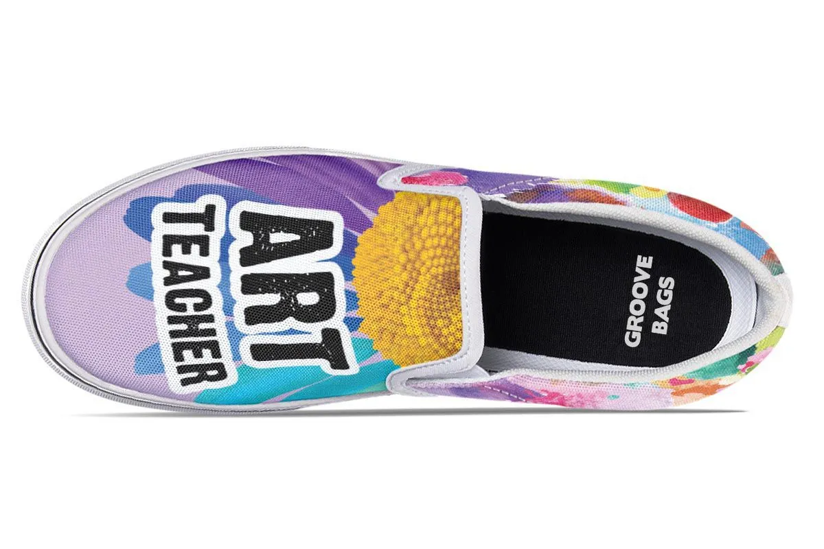 Rainbow Art Teacher Slip-On Shoes