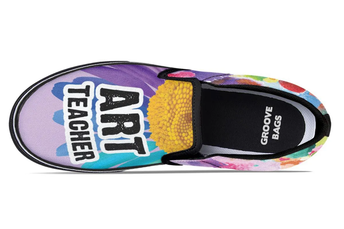 Rainbow Art Teacher Slip-On Shoes