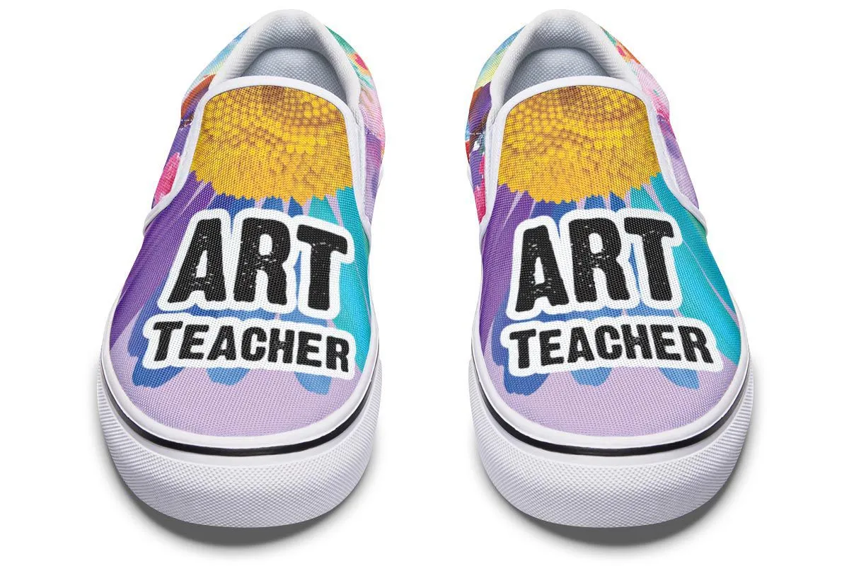 Rainbow Art Teacher Slip-On Shoes