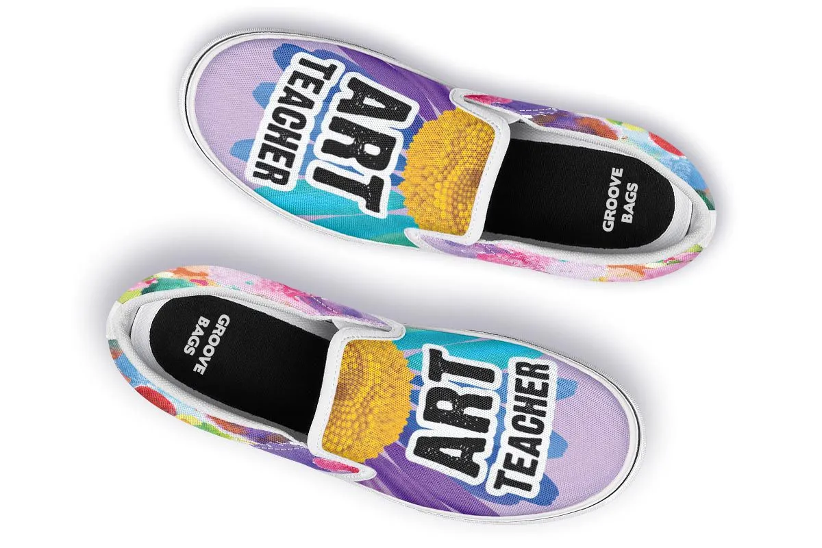 Rainbow Art Teacher Slip-On Shoes