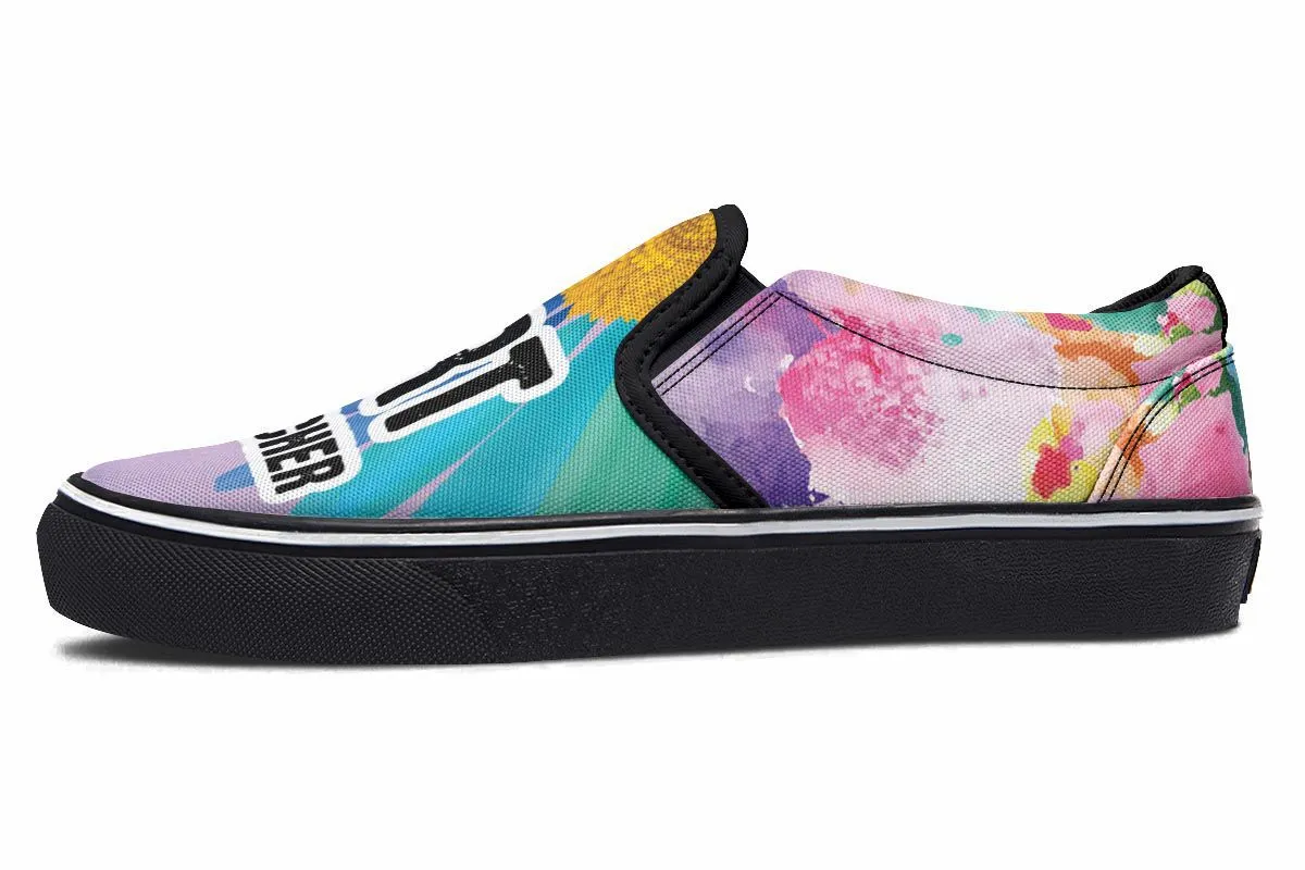 Rainbow Art Teacher Slip-On Shoes