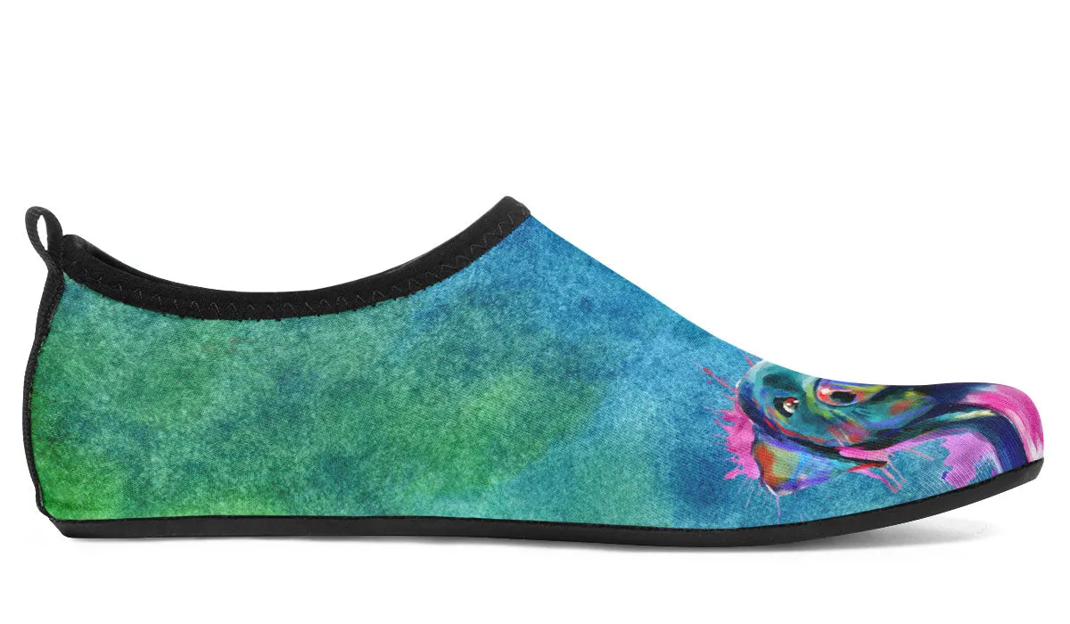 Rainbow Black Lab Aqua Barefoot Shoes
