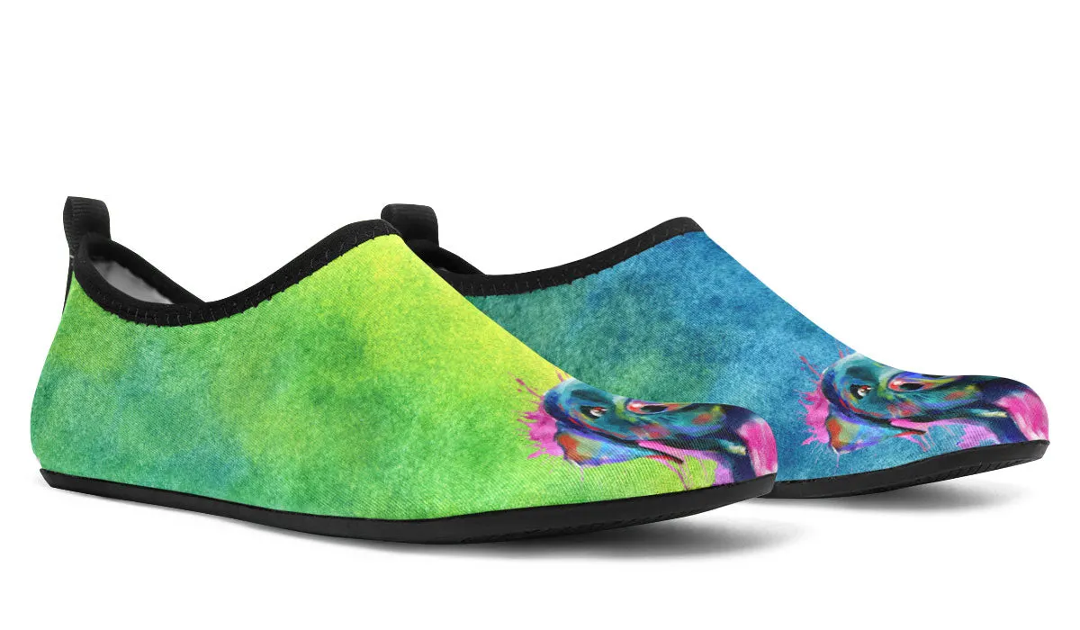 Rainbow Black Lab Aqua Barefoot Shoes