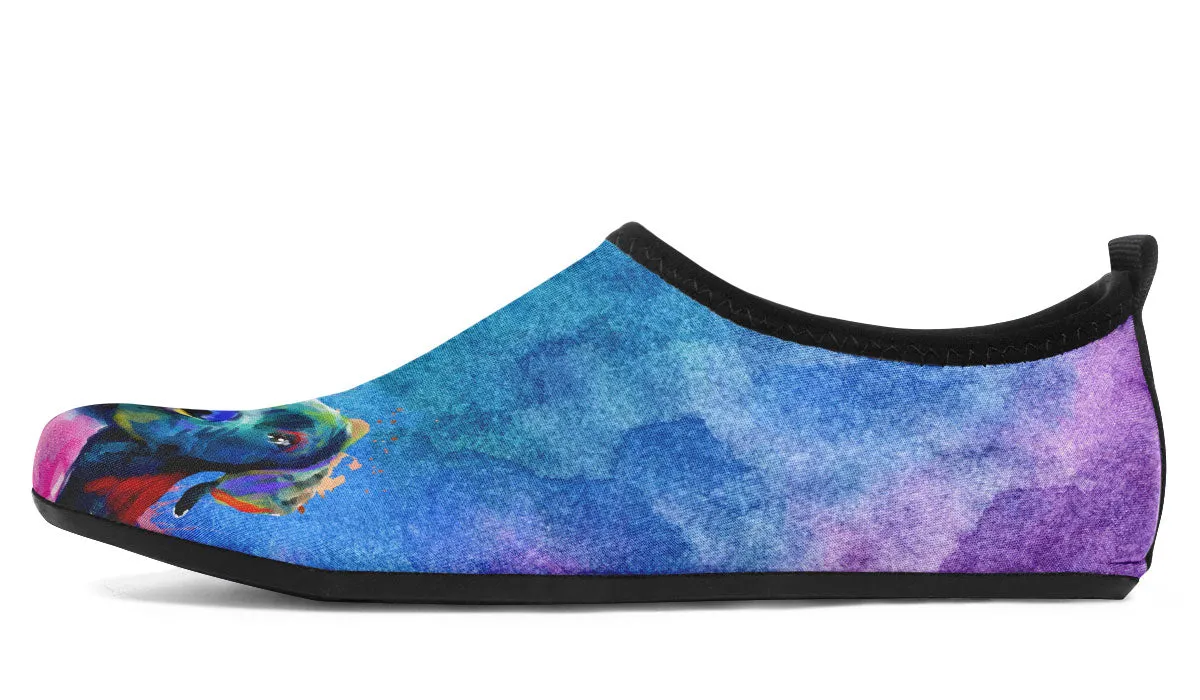 Rainbow Black Lab Aqua Barefoot Shoes