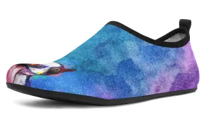 Rainbow Boston Terrier Aqua Barefoot Shoes