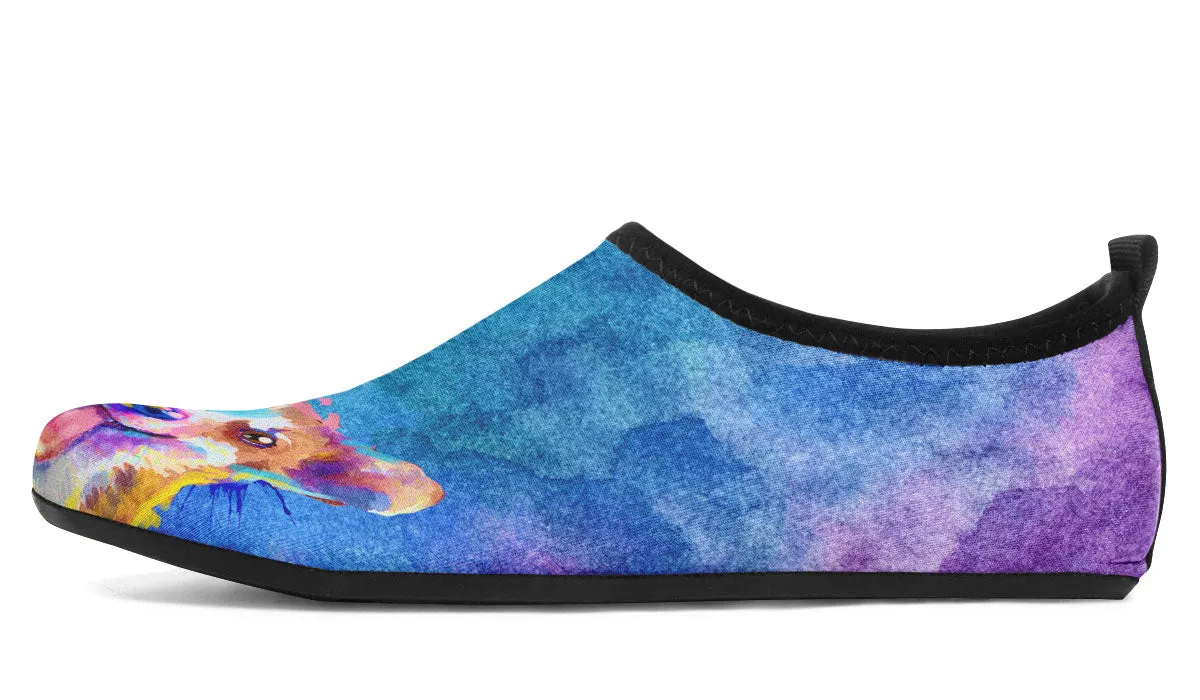 Rainbow Corgi Aqua Barefoot Shoes