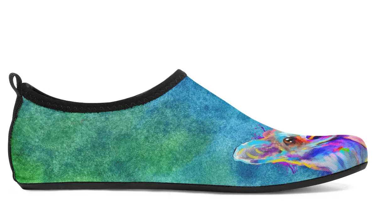 Rainbow Corgi Aqua Barefoot Shoes