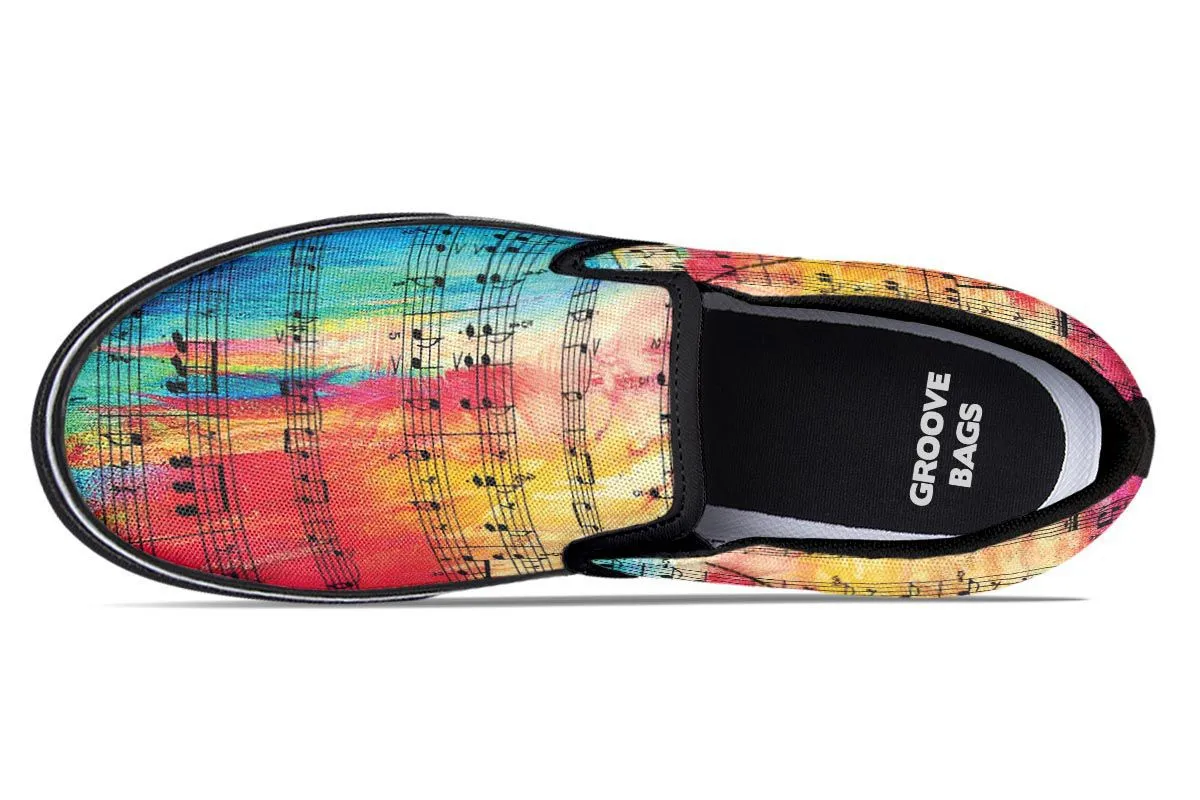 Rainbow Sheet Music Slip-On Shoes